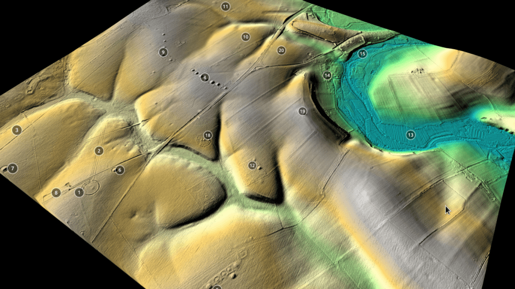 Modelizacion 3D dau paisatge alentorn de Stonehenge facha au LiDAR