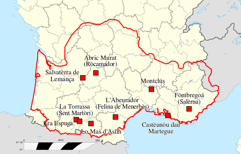 Carta dei sites epipaleolitics e mesolitics